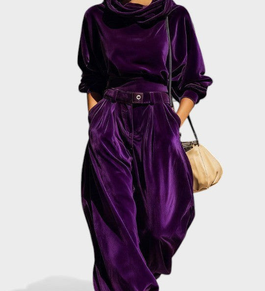 Carla™ | Velvet Set with Wide Trousers