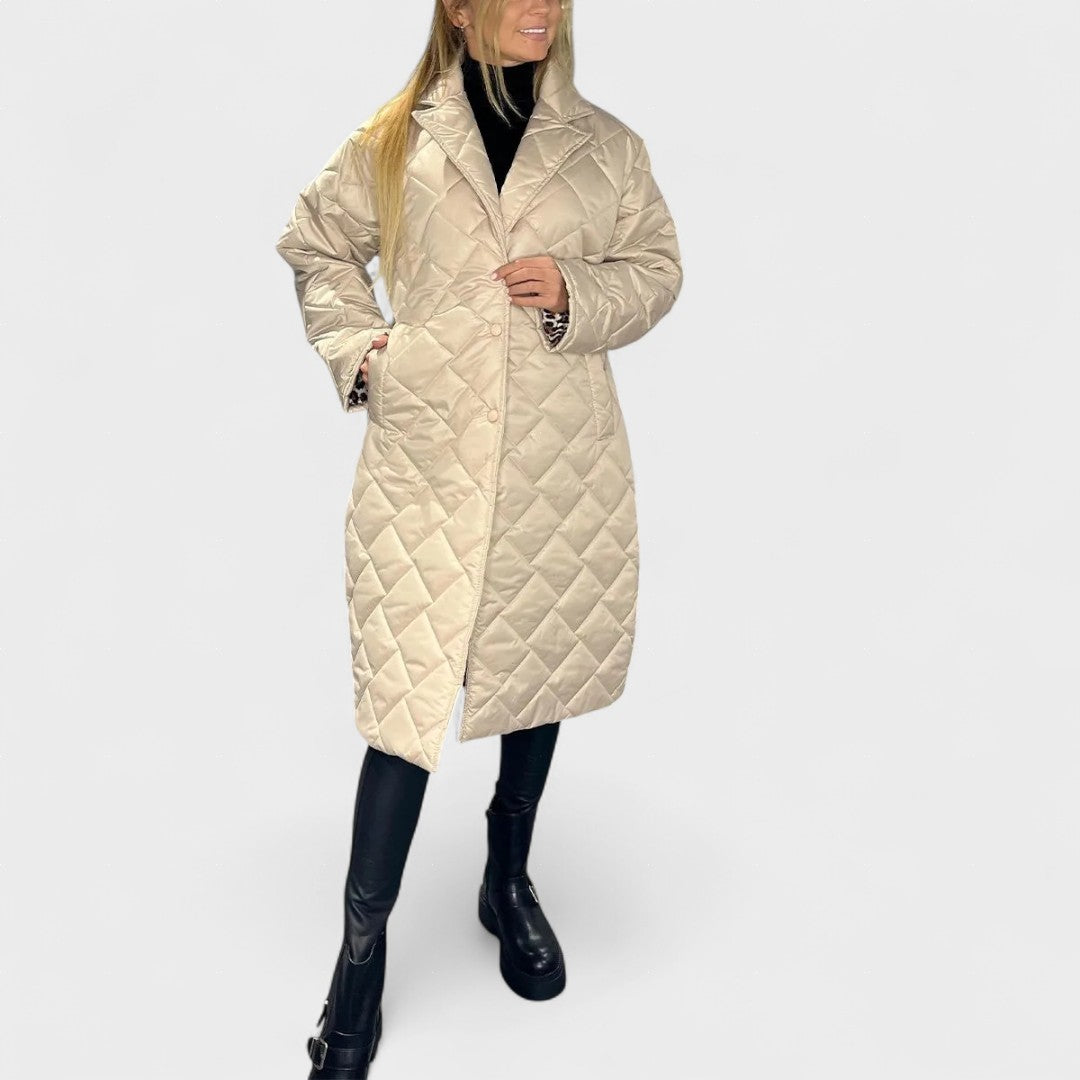 Isela™ | Reversible coat with elegant leopard lining