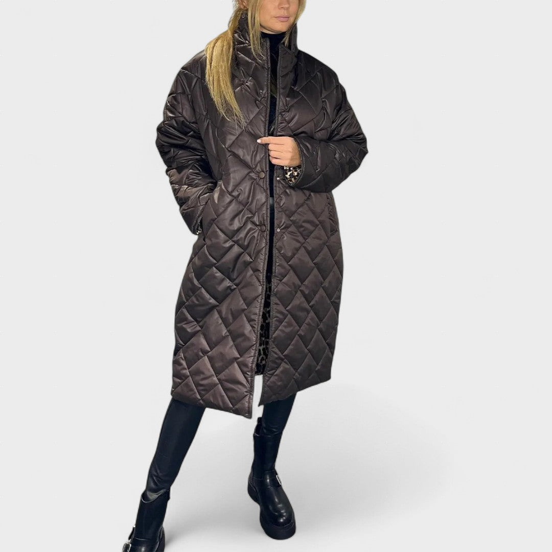 Isela™ | Reversible coat with elegant leopard lining