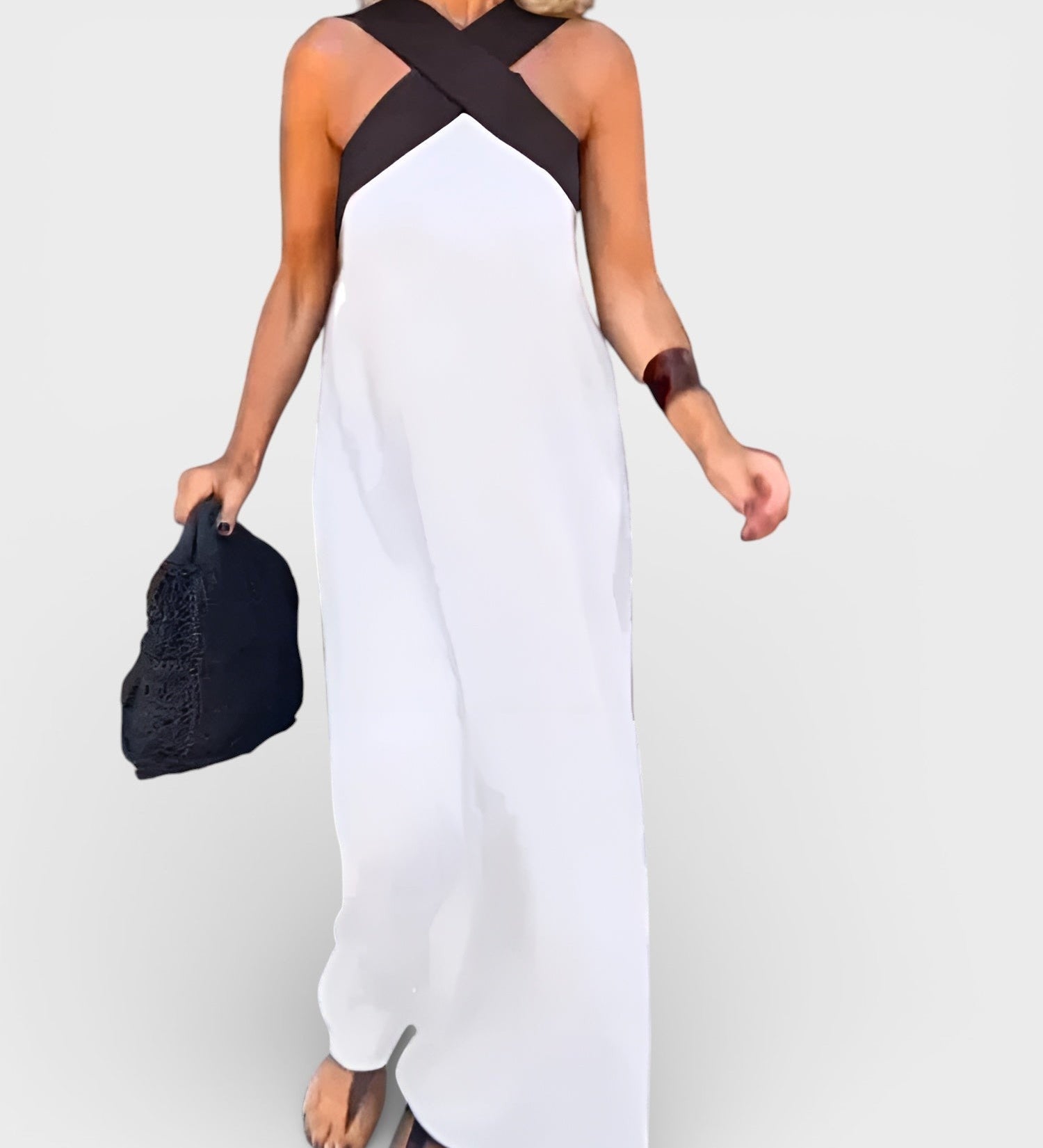 Cayetana™ | Long dress with a crossover neckline