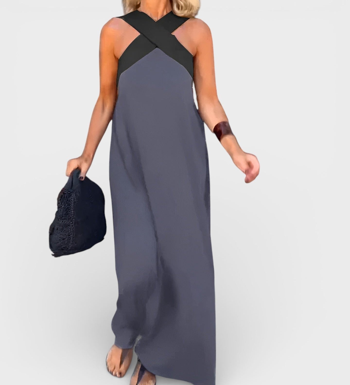Cayetana™ | Long dress with a crossover neckline