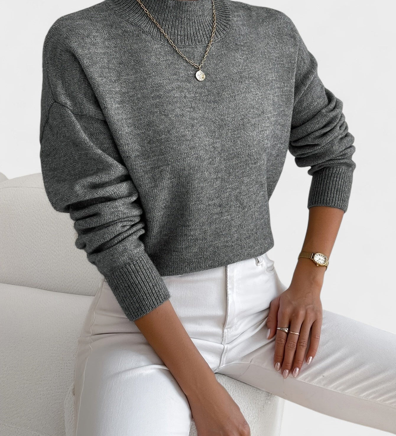Petra™ | Elegant High Neck Jumper