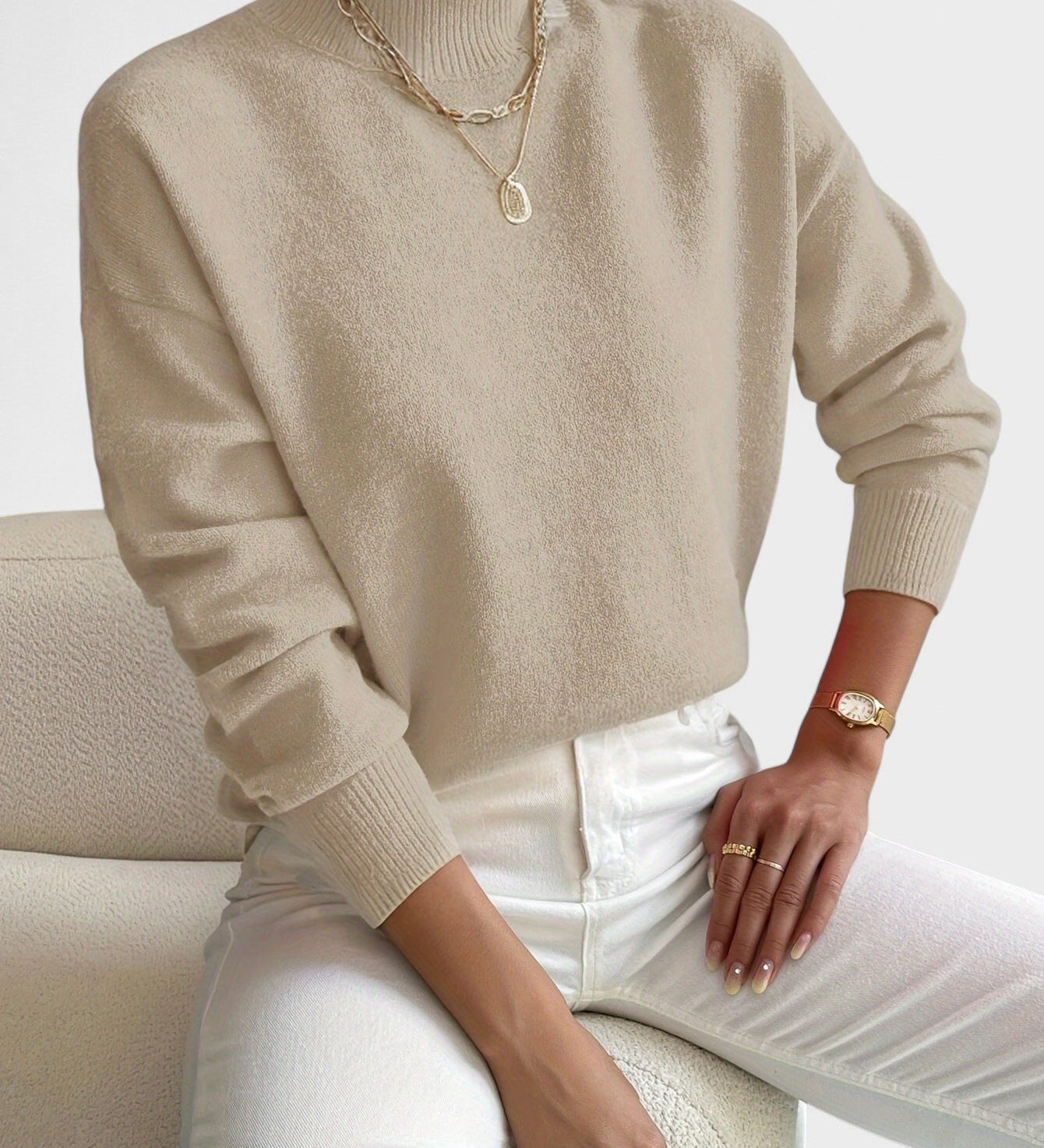Petra™ | Elegant High Neck Jumper