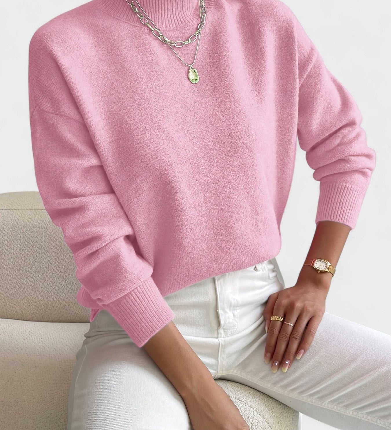 Petra™ | Elegant High Neck Jumper