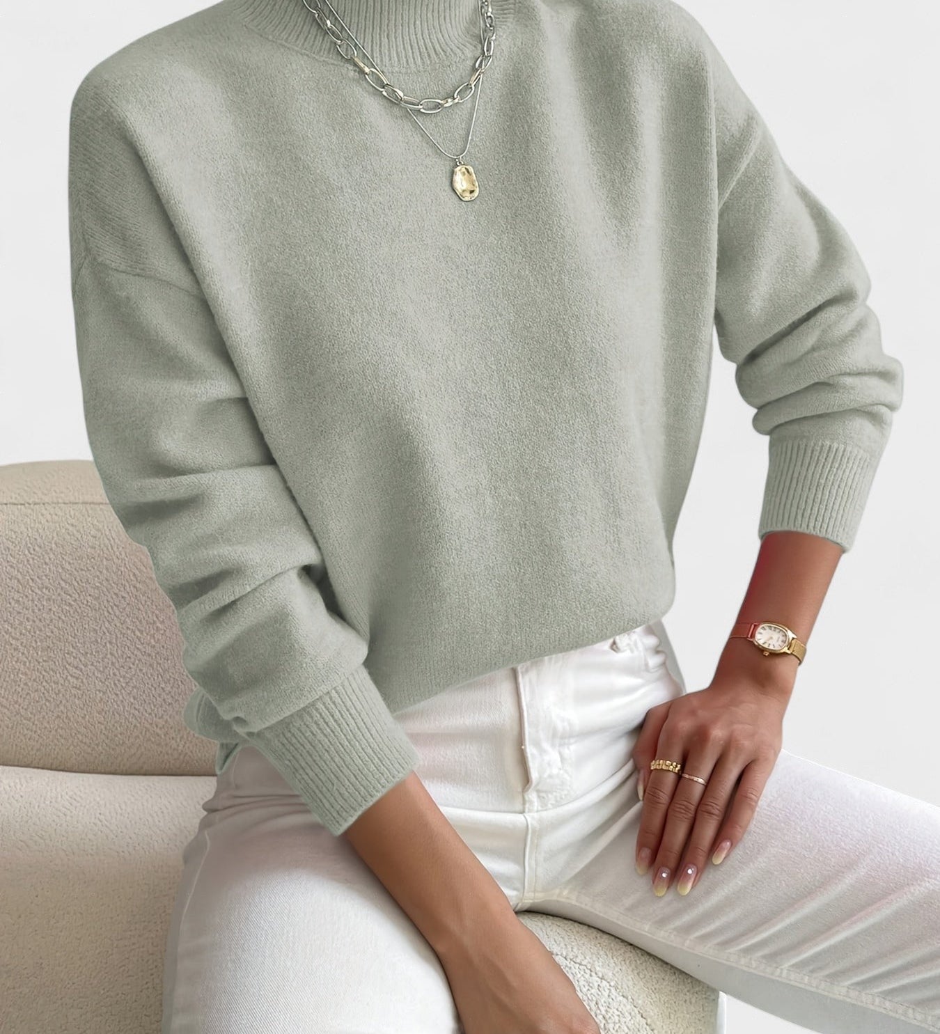 Petra™ | Elegant High Neck Jumper