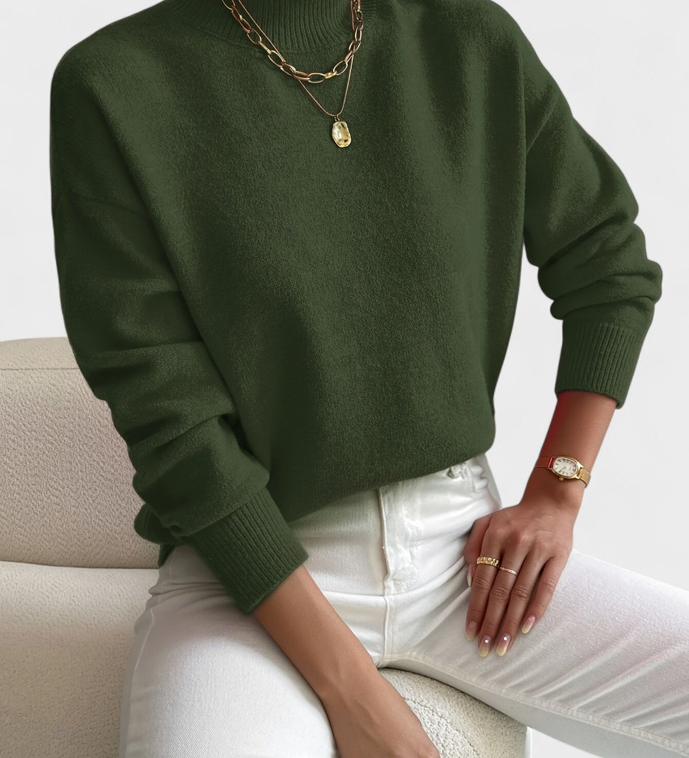 Petra™ | Elegant High Neck Jumper