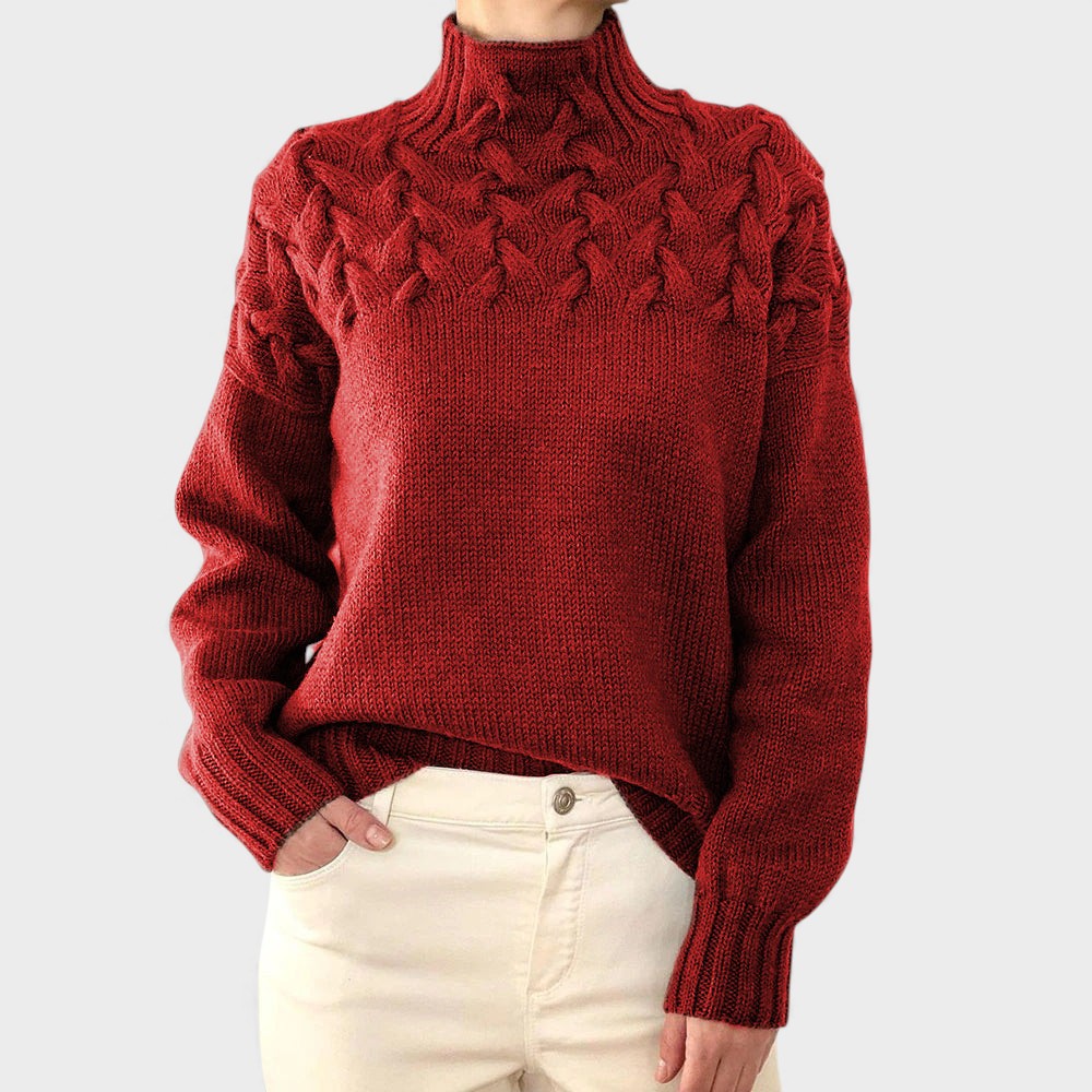 Nora™ | Warm Knitted Sweater with High Neck