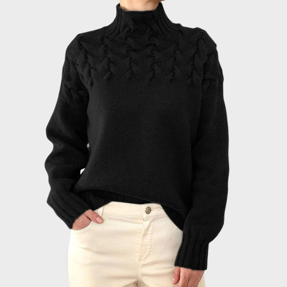 Nora™ | Warm Knitted Sweater with High Neck